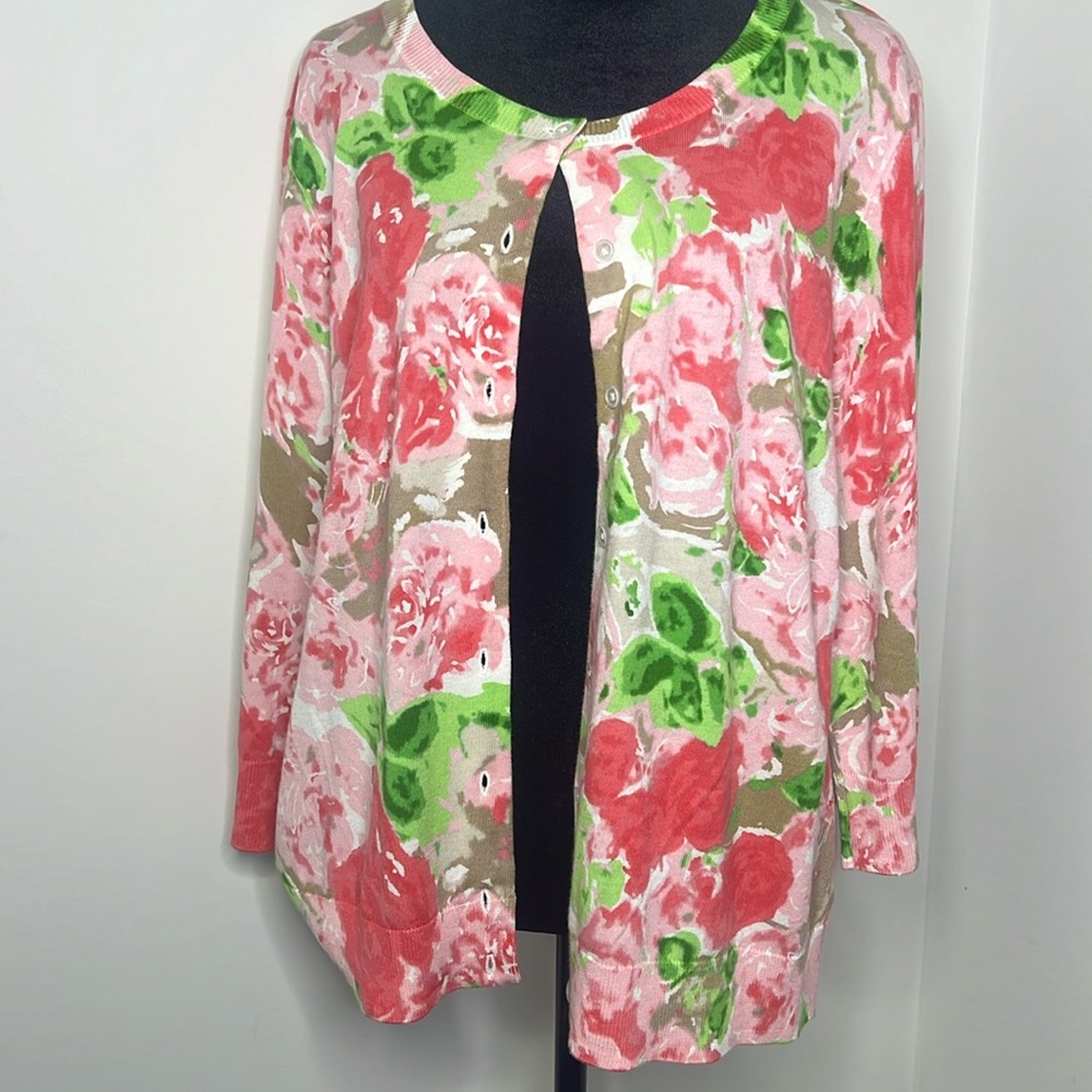 Talbots Floral Cardigan Size XLP